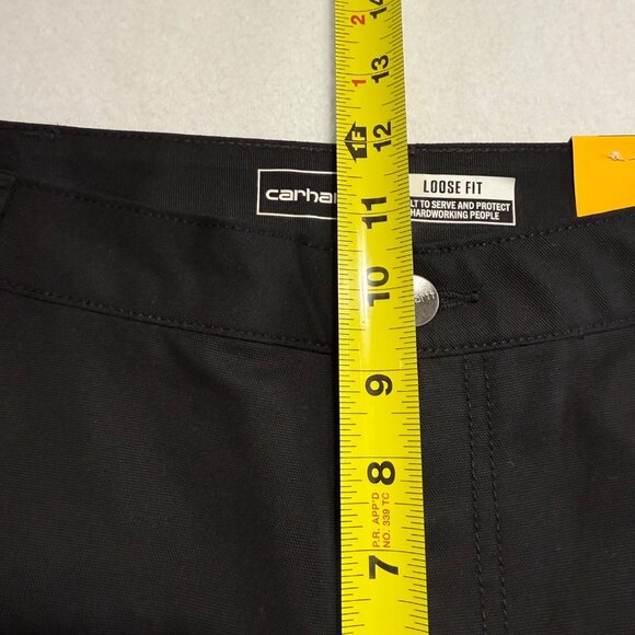 Carhartt Womens Rugged Flex Loose Fit 10" Inseam Black Canvas Shorts Size 12 NWT - Picture 9 of 11